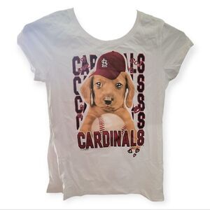 NWT Cardinals - MLB Glitter Puppy Print Girls Juvy T-Shirt